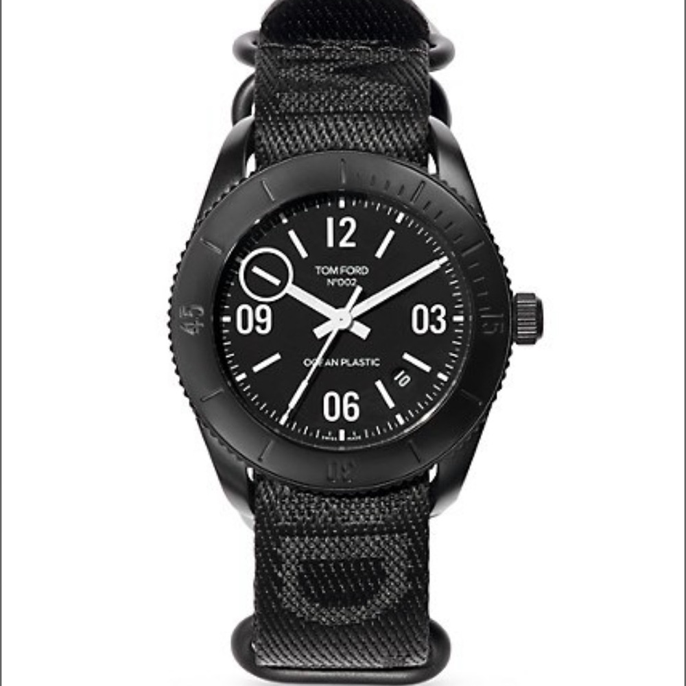 🔸 SOLD - Tom Ford Ocean Plastics Sport Stainless Steel Strap Watch
